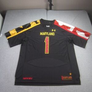 Maryland Terrapins Jersey Mens XL Black HeatGear Under Armour #1 NCAA